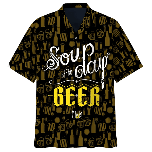 Beer Party Funny Elements Dark Theme Hawaiian Shirt, Hawaiian Shirt Gift, Christmas Gift