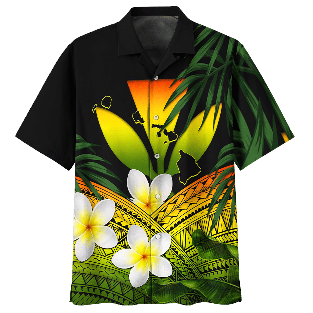 Classic White Floral And Leaves Design Hawaiian Shirt, Hawaiian For Gift