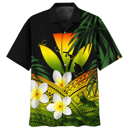 Classic White Floral And Leaves Design Hawaiian Shirt, Hawaiian For Gift