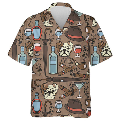 Gentleman's Club With Dogs In Cartoon Background Hawaiian Shirt, Hawaiian Shirt Gift, Christmas Gift