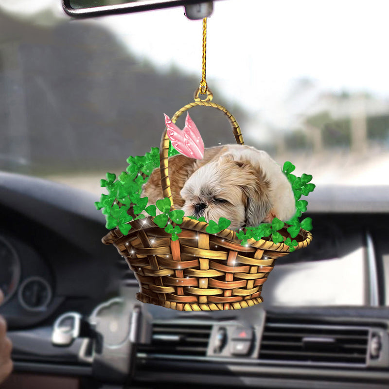 Shih tzu Sleeping Lucky Fairy Two Sided Ornament, Ornament Gifts For Her Him, Christmas Decoration