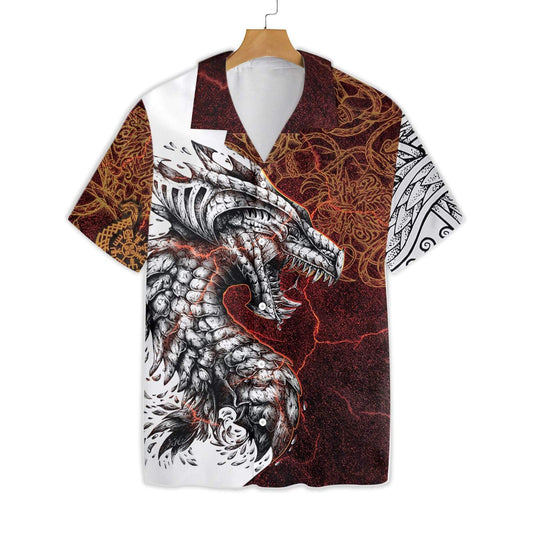 Tattoo Dragon Gold Pattern Design Hawaiian Shirt,Hawaiian Shirt Gift, Christmas Gift