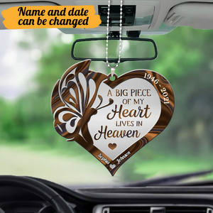 Personalized A Big Piece Of My Heart Lives In Heaven Acrylic Ornament, Christmas Decoration