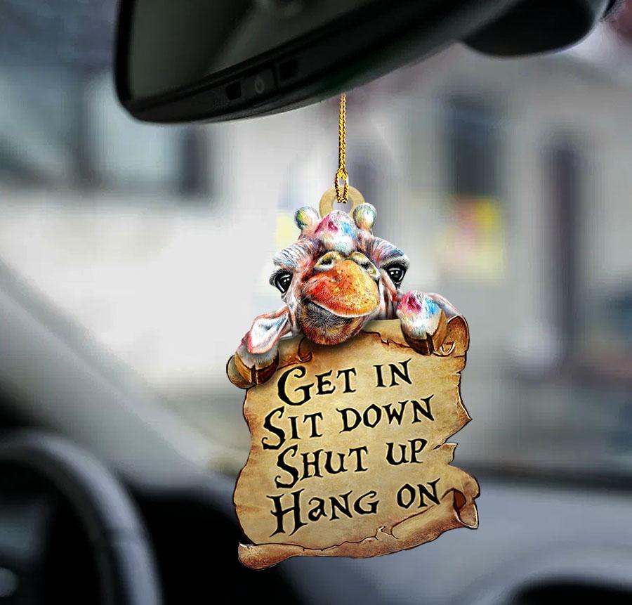 Giraffe get in giraffe lover two sided ornament, Giraffe Animal Car Ornaments Gifts, Christmas Decoration