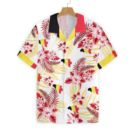 Belgium With White Skin Pattern Hawaiian Shirt, Hawaiian Shirt Gift, Christmas Gift