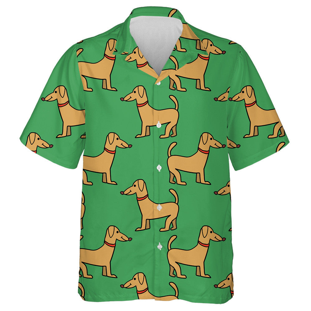Cartoon Doodle Linear Dog Pet Animals Background Hawaiian Shirt, Hawaiian Shirt Gift, Christmas Gift