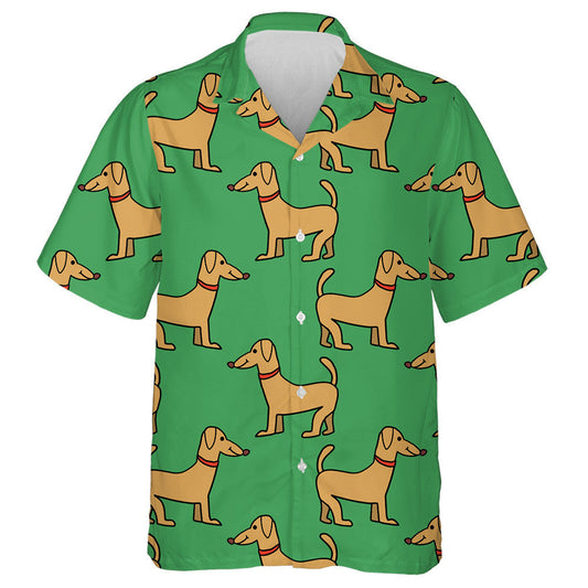 Cartoon Doodle Linear Dog Pet Animals Background Hawaiian Shirt, Hawaiian Shirt Gift, Christmas Gift