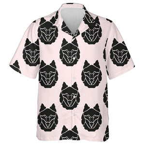 Abstract Wolf Symbols On Pink Design Elements Hawaiian Shirt, Hawaiian Shirt Gift, Christmas Gift