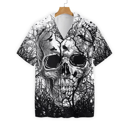 Skull Crow In Jungle Pattern Hawaiian Shirt, Hawaiian Shirt Gift, Christmas Gift