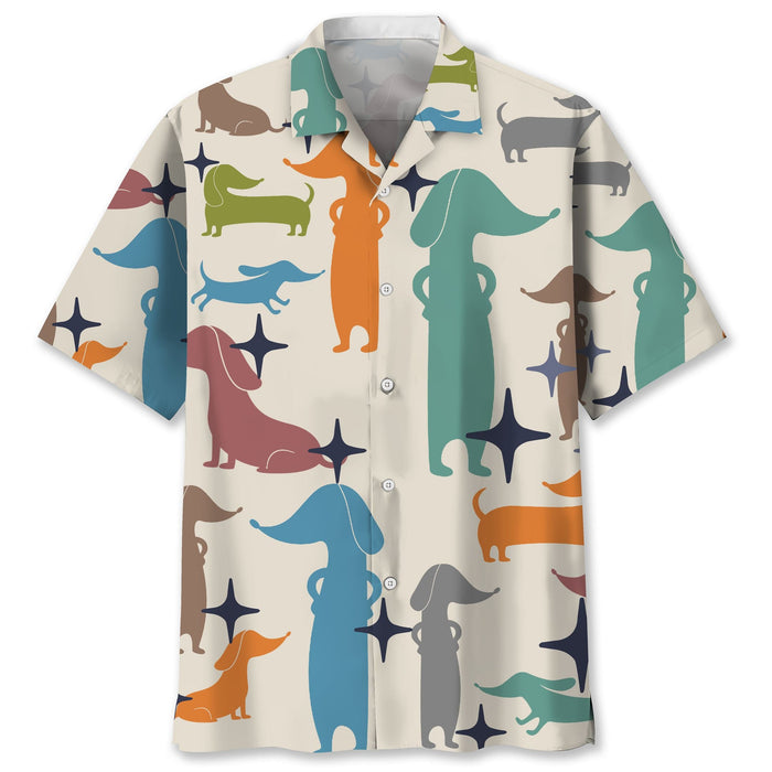 Dachshund Posture Colorfull Hawaiian shirt, Hwaiian For Gift