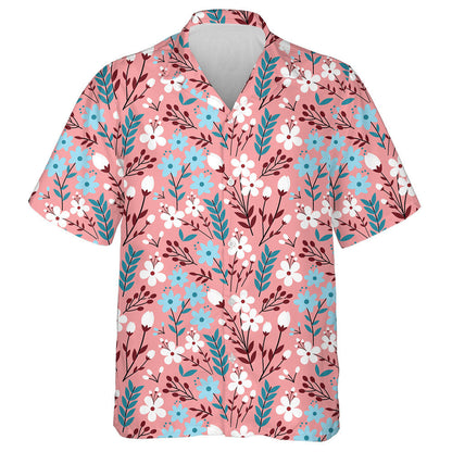 Beautiful Spring Flowers Vivid Garden On Pink Background Hawaiian Shirt, Hawaiian Shirt Gift, Christmas Gift