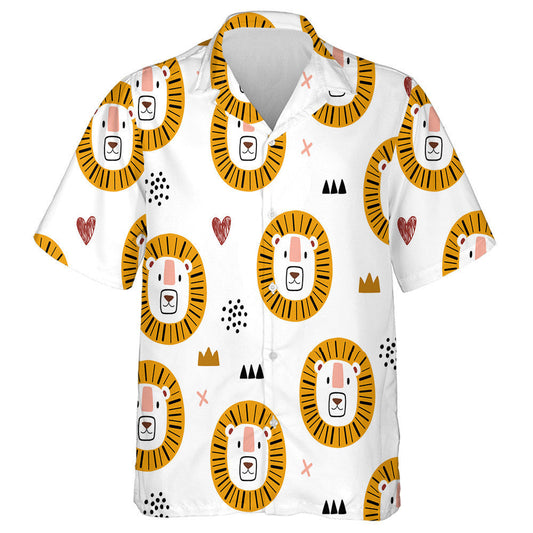 Cute Baby Lion With Small Heart And Crown Hawaiian Shirt, Hawaiian Shirt Gift, Christmas Gift