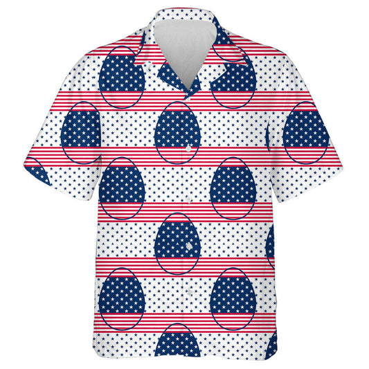 Easter Eggs Decorated With USA Flag Colours And Symbols Hawaiian Shirt, Hawaiian Shirt Gift, Christmas Gift