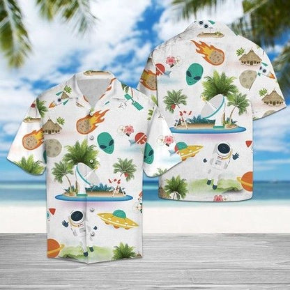 Astronaut On Vacation Hawaiian Shirt Summer, Hawaiian Shirt Gift, Christmas Gift
