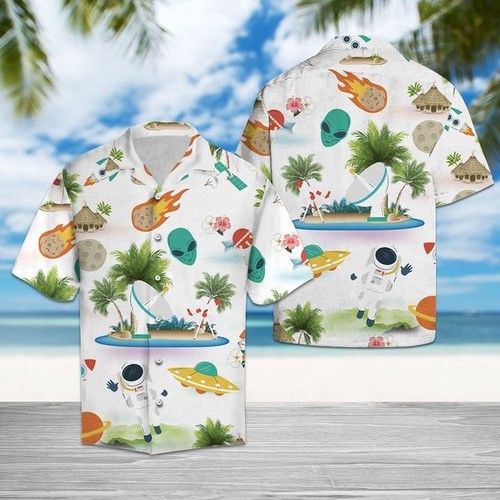 Astronaut On Vacation Hawaiian Shirt Summer, Hawaiian Shirt Gift, Christmas Gift