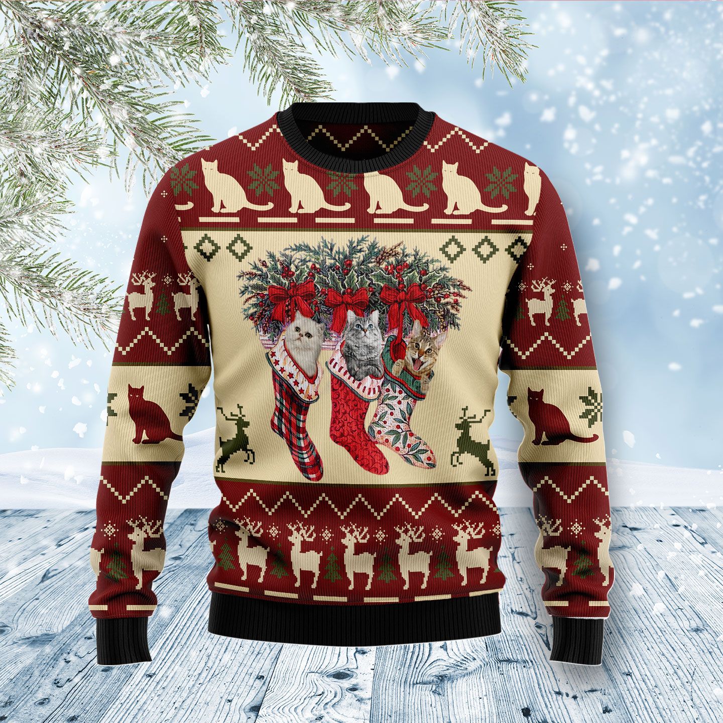 Cat And Sock Xmas Ugly Christmas Sweater, Christmas Ugly Sweater,Christmas Gift,Gift Christmas 2022