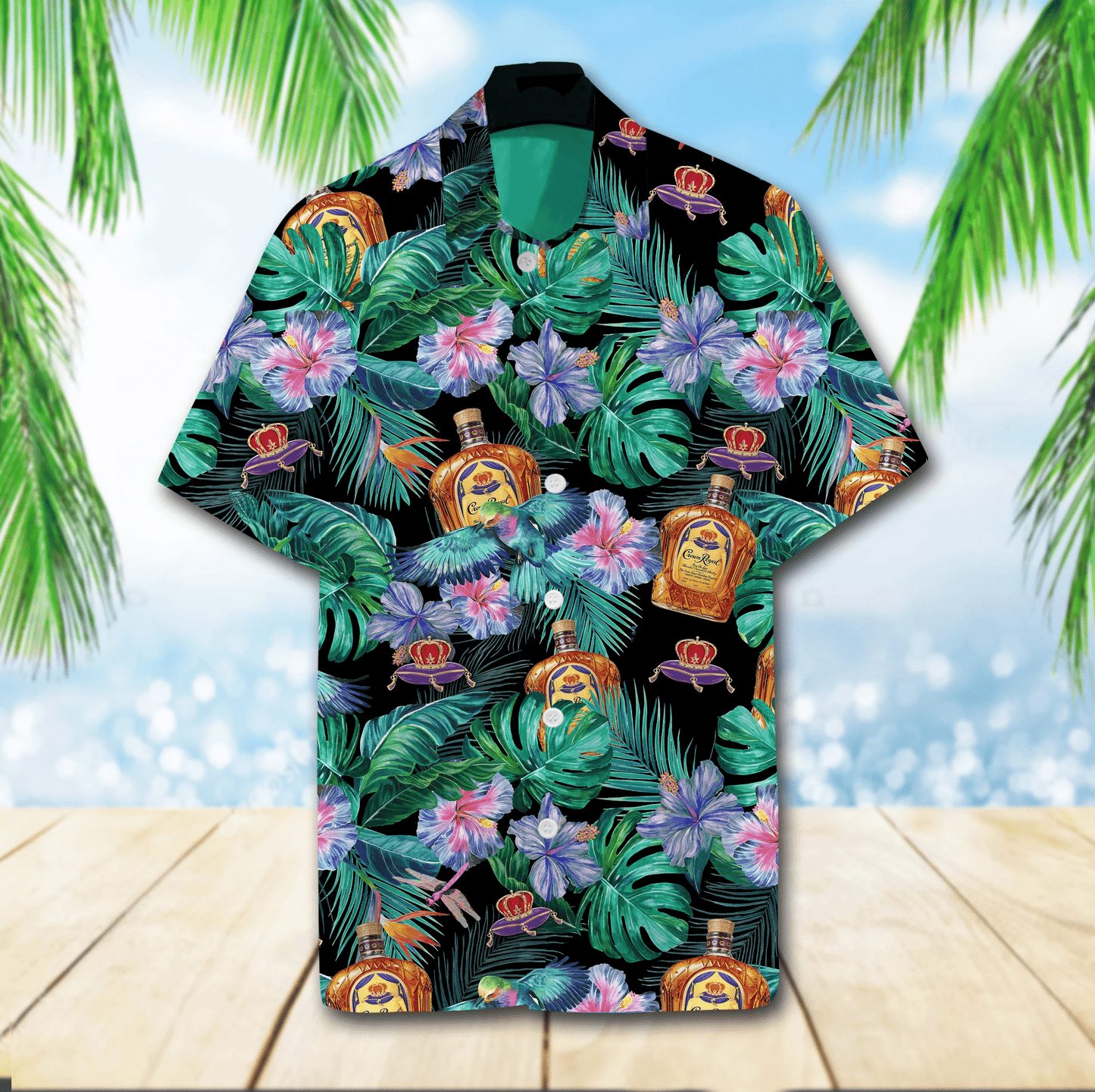 Love Wine Tropical Jungle Design Hawaiian Shirt, Hawaiian For Gift