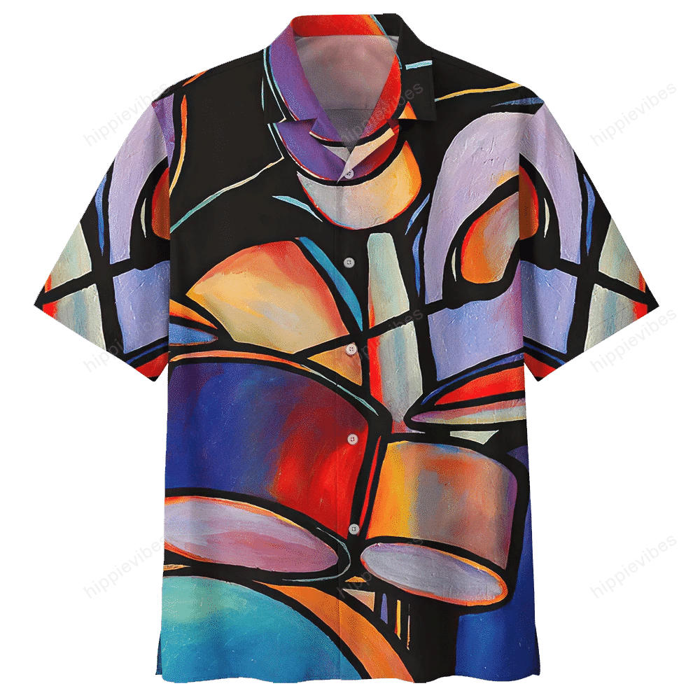 Colorful Drum Instruments Hawaiian Shirt For Drum Lover, Hawaiian For Gift