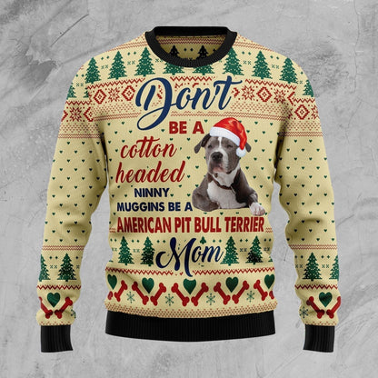 American Pit Bull Terrier Mom Ugly Christmas Sweater, Christmas Ugly Sweater,Christmas Gift,Gift Christmas 2022