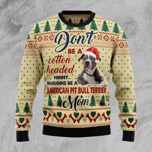 American Pit Bull Terrier Mom Ugly Christmas Sweater, Christmas Ugly Sweater,Christmas Gift,Gift Christmas 2022