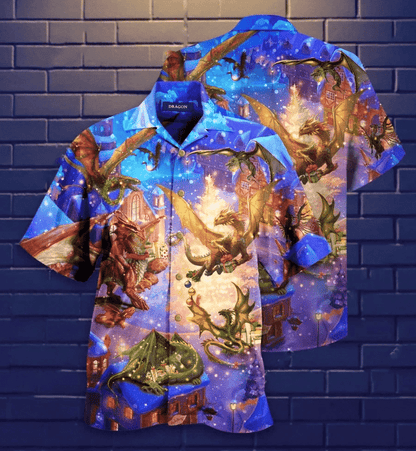 Design Hawaiian Shirt Christmas Dragon Believe In Magic,Hawaiian Shirt Gift, Christmas Gift