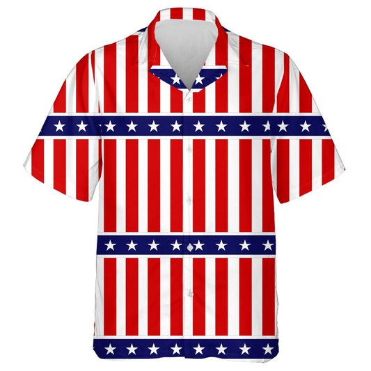 Awesome American Patriotic Stars And Stripes Pattern Hawaiian Shirt, Hawaiian Shirt Gift, Christmas Gift