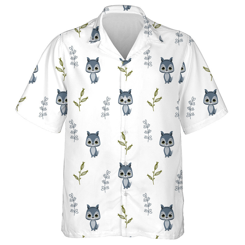Simple Baby Wolf Icon Of Animal And Plants Hawaiian Shirt, Hawaiian Shirt Gift, Christmas Gift