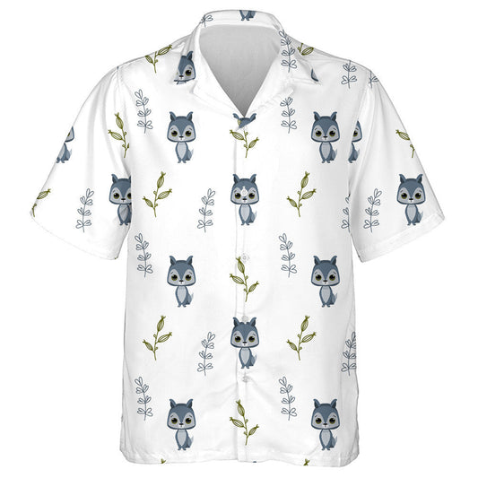 Simple Baby Wolf Icon Of Animal And Plants Hawaiian Shirt, Hawaiian Shirt Gift, Christmas Gift