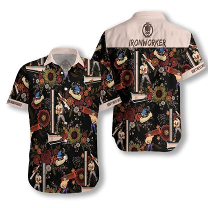 Do Not Mess With Ironworker Colorful Florals Design Hawaiian Shirt, Hawaiian Shirt Gift, Christmas Gift