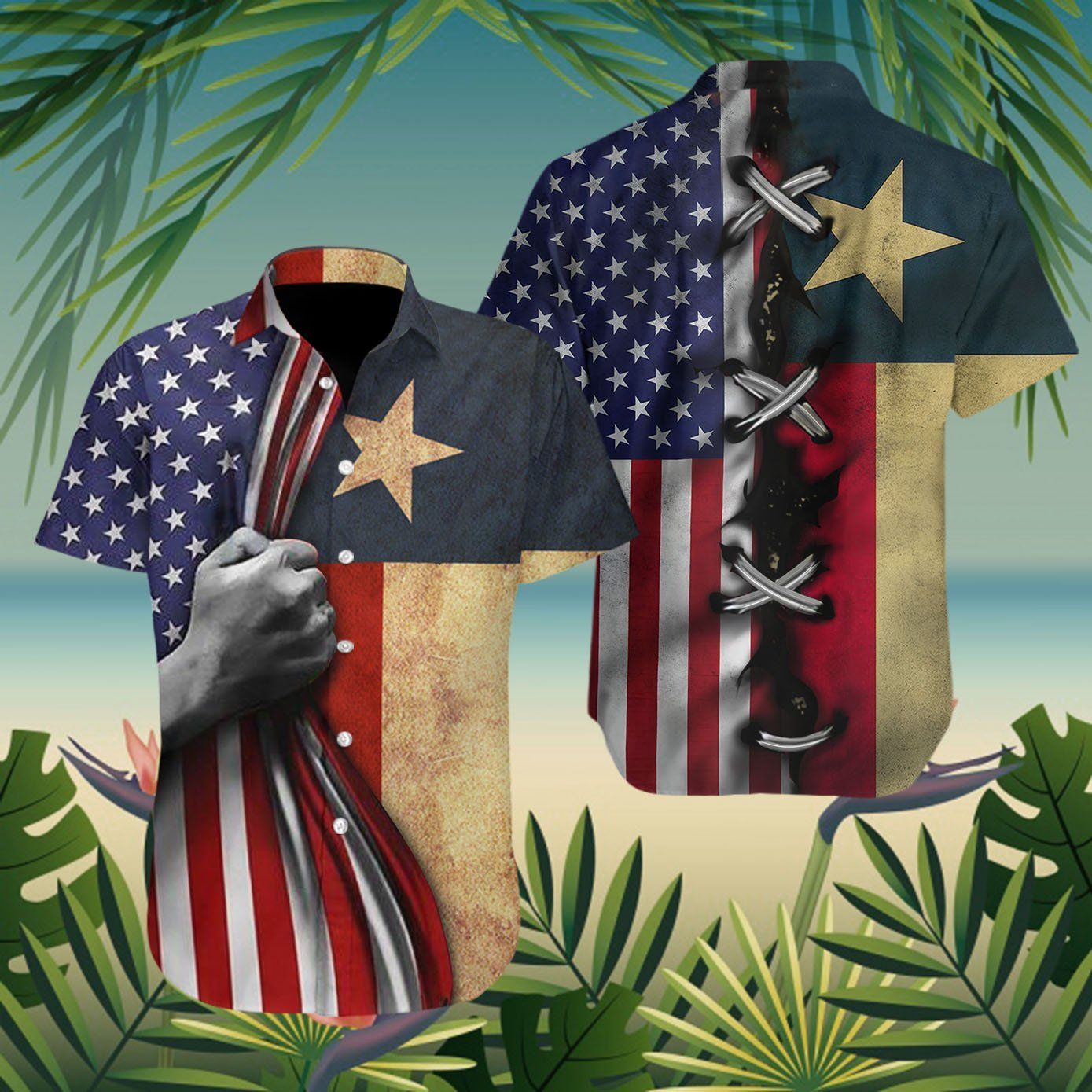 American Texas Hawaiian Aloha Shirt For Men, Women Hawaiian Shorts Beach Short Sleeve, Christmas Gift