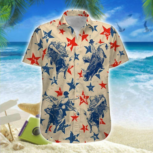 Hawaiian Aloha Shirts America Bull Riding, Hawaiian Shirt Gift, Christmas Gift