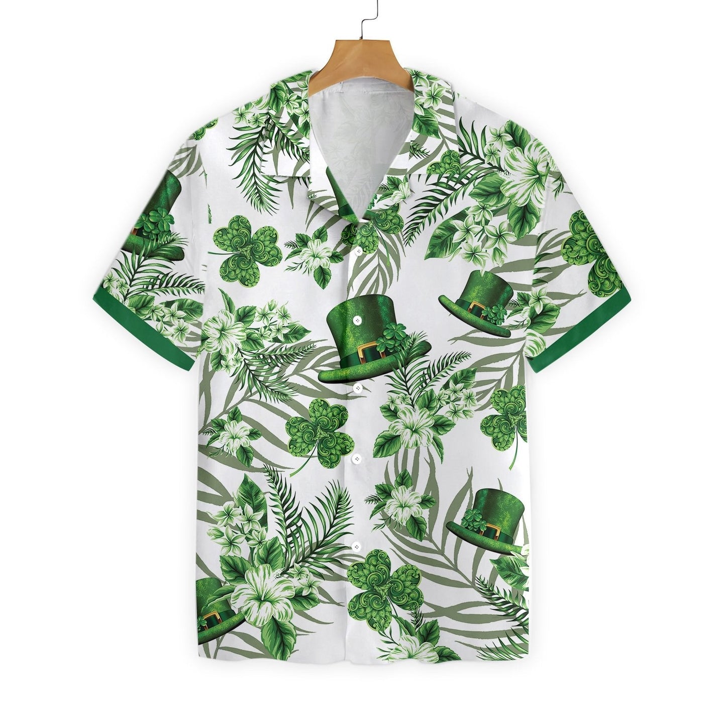 Hawaiian Shirt Erin Go Braugh Ireland Green Hat and Shamrock, Hawaiian Shirt Gift, Christmas Gift