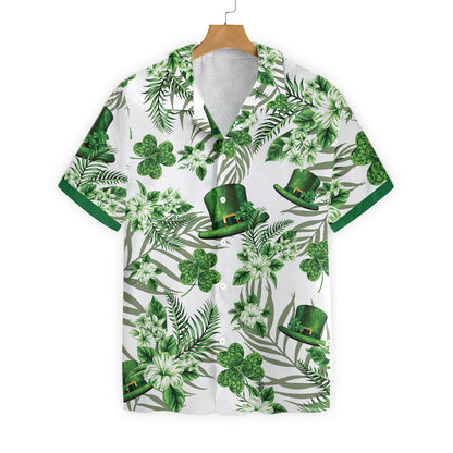 Hawaiian Shirt Erin Go Braugh Ireland Green Hat and Shamrock, Hawaiian Shirt Gift, Christmas Gift