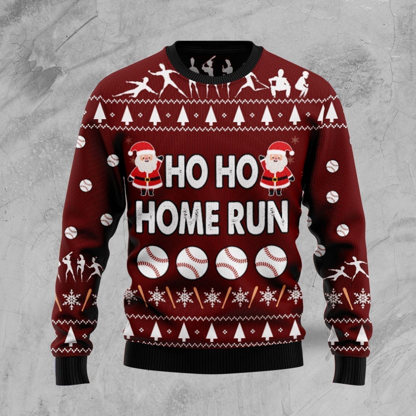 Baseball Hoho Home Run Ugly Christmas Sweater,Christmas Ugly Sweater,Christmas Gift,Gift Christmas 2022