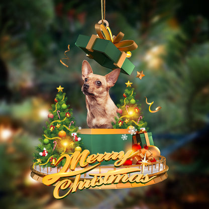 Chihuahua-Christmas Gifts & dogs Hanging Christmas Plastic Hanging Ornament, Happy Christmas Ornament, Christmas Gift, Christmas Decoration