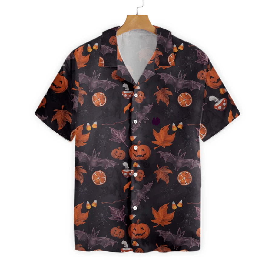 Halloween Spooky Artistic Background Design Hawaiian Shirt, Hawaiian For Gift