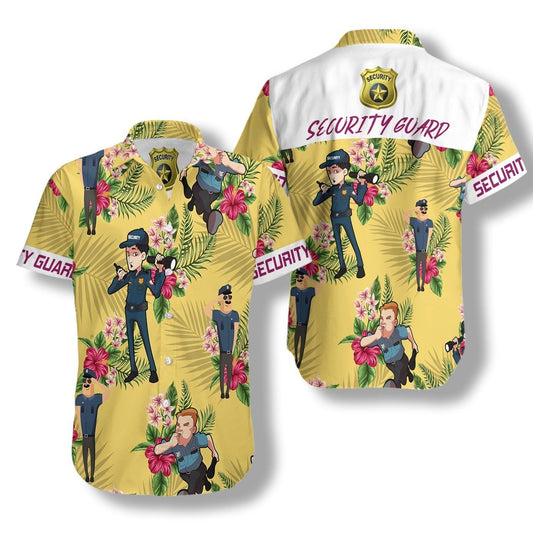 Security Guard Ez12 1708 Hawaiian Aloha Shirt Hawaiian Shorts Beach Short Sleeve, Hawaiian Shirt Gift, Christmas Gift