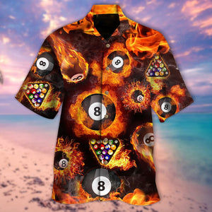 Cool Style Play With Fire Billiards Design Hawaiian Shirt, Hawaiian Shirt Gift, Christmas Gift