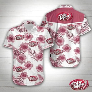 Dr Pepper Floral Hawaiian Shirt_Hawaiian Shirt Gift, Christmas Gift