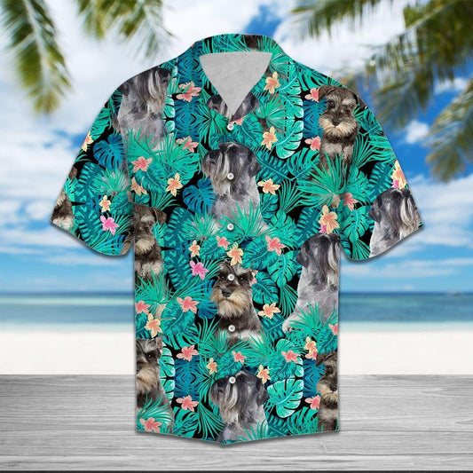 Spring Season Miniature Schnauzer Tropical Jungle Design Hawaiian Shirt, Hawaiian Shirt Gift, Christmas Gift
