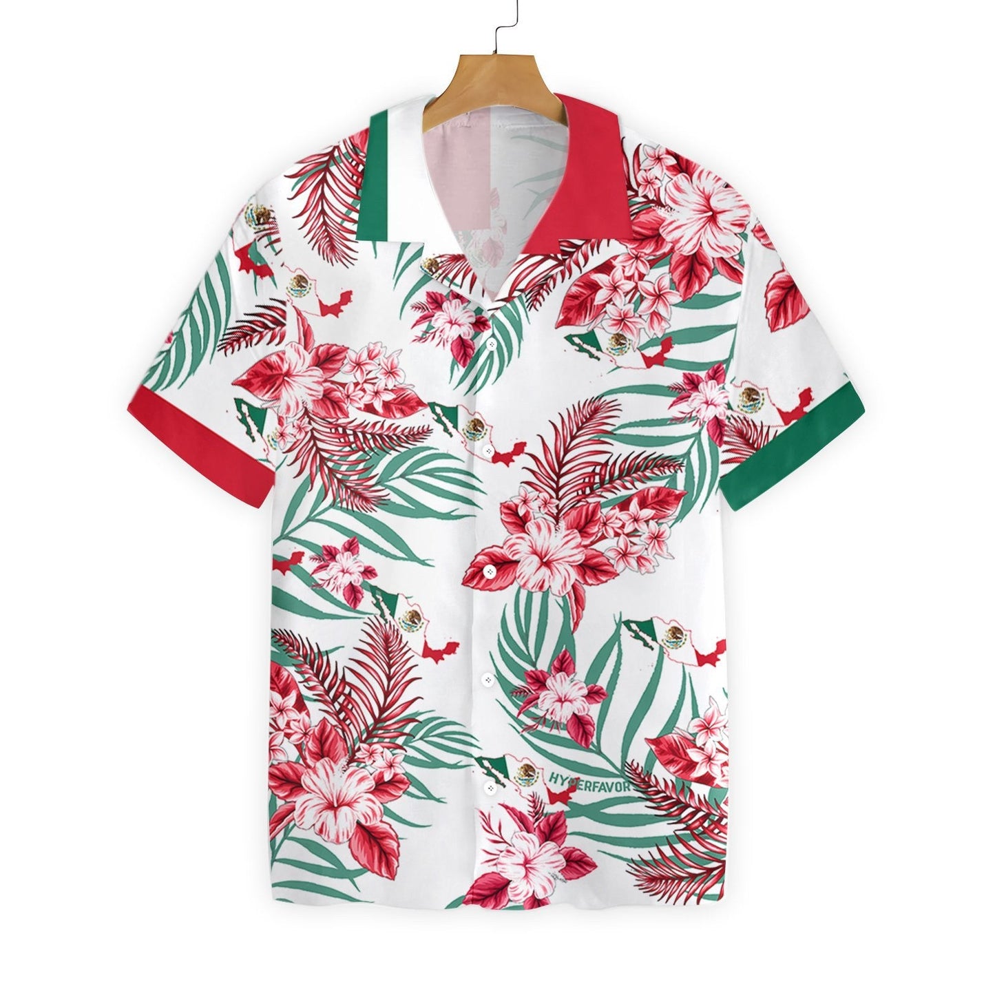 Mexico Proud Red And Green Design Hawaiian Shirt,Hawaiian Shirt Gift, Christmas Gift