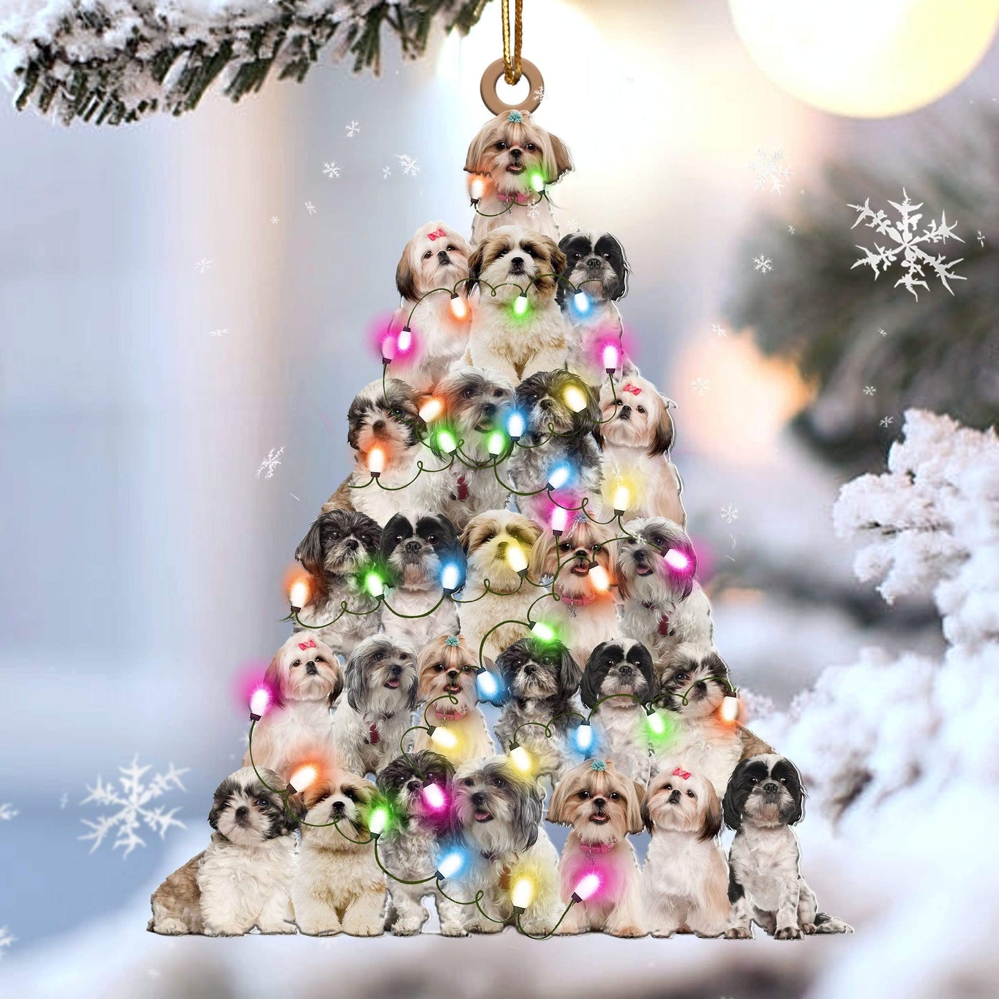 Shih Tzu Lovely Tree Gift For Shih Tzu Lover Gift For Dog Mom Ornament,Christmas Gift,Christmas Decoration