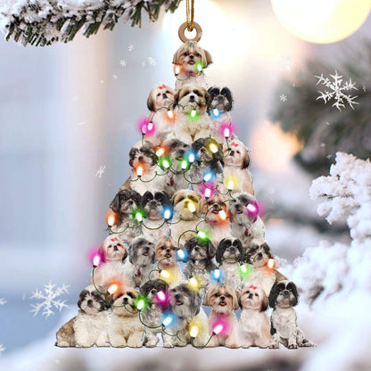 Shih Tzu Lovely Tree Gift For Shih Tzu Lover Gift For Dog Mom Ornament,Christmas Gift,Christmas Decoration
