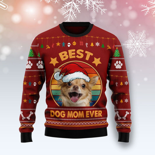 Chihuahua Best Dog Mom Ever Ugly Christmas Sweater, Christmas Ugly Sweater,Christmas Gift,Gift Christmas 2024