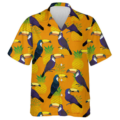 Funny Bird Parrot With Pineapple Hawaiian Shirt,Hawaiian Shirt Gift, Christmas Gift