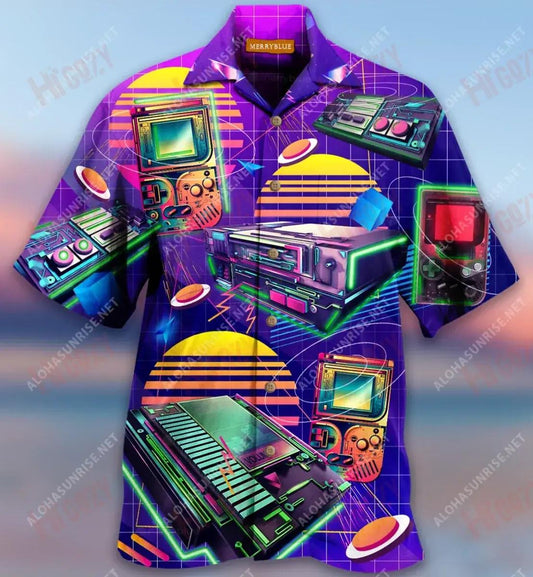 Game Consoles In The 80'S Memory Unisex Short Sleeve Shirt Ocean Hawaiian T Shirts Best Hawaiian Shirts Funny Hawaiian Shirts, Hawaiian Shirt Gift, Christmas Gift