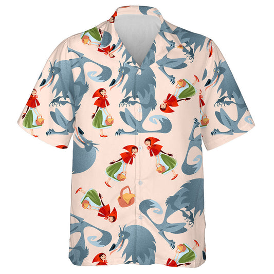 Little Red Riding Hood And Big Bad Wolf Hawaiian Shirt, Hawaiian Shirt Gift, Christmas Gift