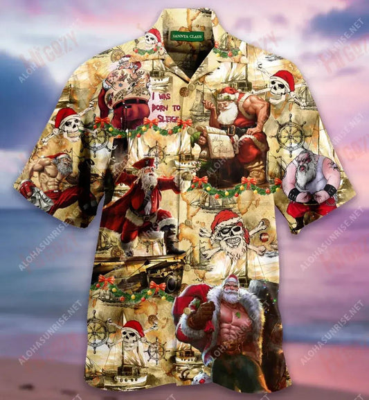 Pirate Santa Claus Maaarghy Christmas Short Hawaiian Shirt Hobbies Short Sleeve Best Hawaiian Shirts Hawaiian Shirts For Men, Hawaiian Shirt Gift, Christmas Gift
