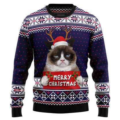 Grumpy Cat Merry Christmas Xmas Santa Hat Ugly Christmas Sweater,Christmas Ugly Sweater,Christmas Gift,Gift Christmas 2024