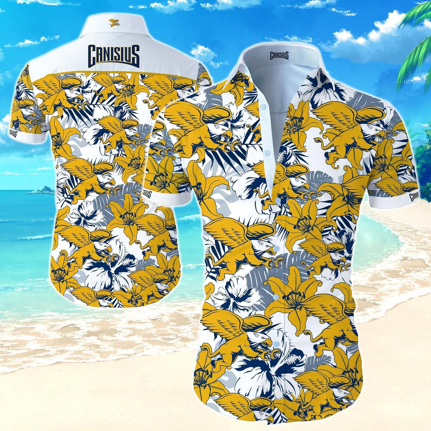 Canisius Golden Griffins Hawaiian Shirt_ Hawaiian Shirt-Hawaiian Shirt Gift, Christmas Gift